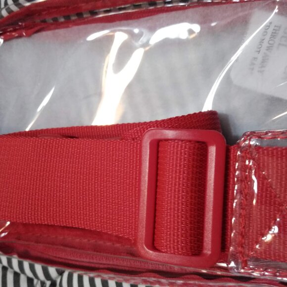 Clear Stadium Belt Bag Red Fanny Pouch - Picture 5 of 8